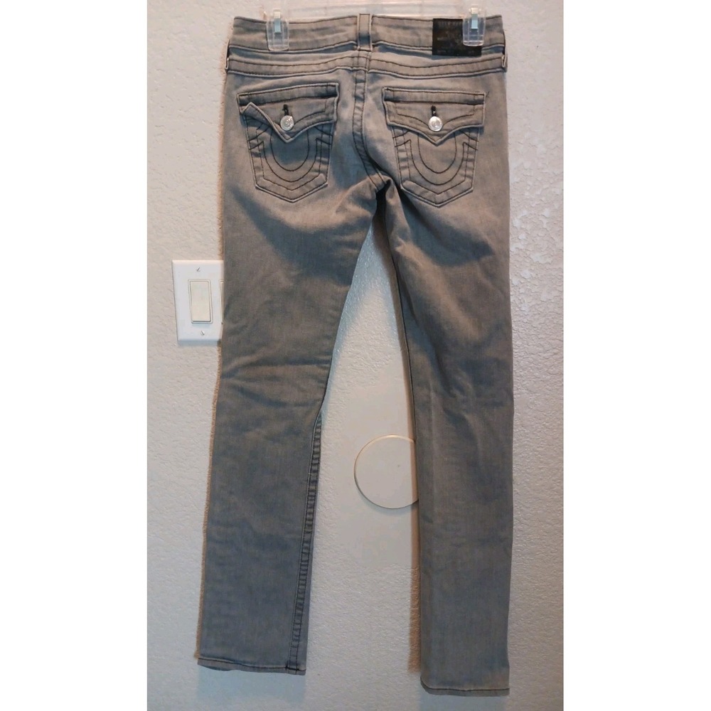 Vintage True Religion Jeans Women's 27 Gray Billy Big T Flap Pockets Made In USA